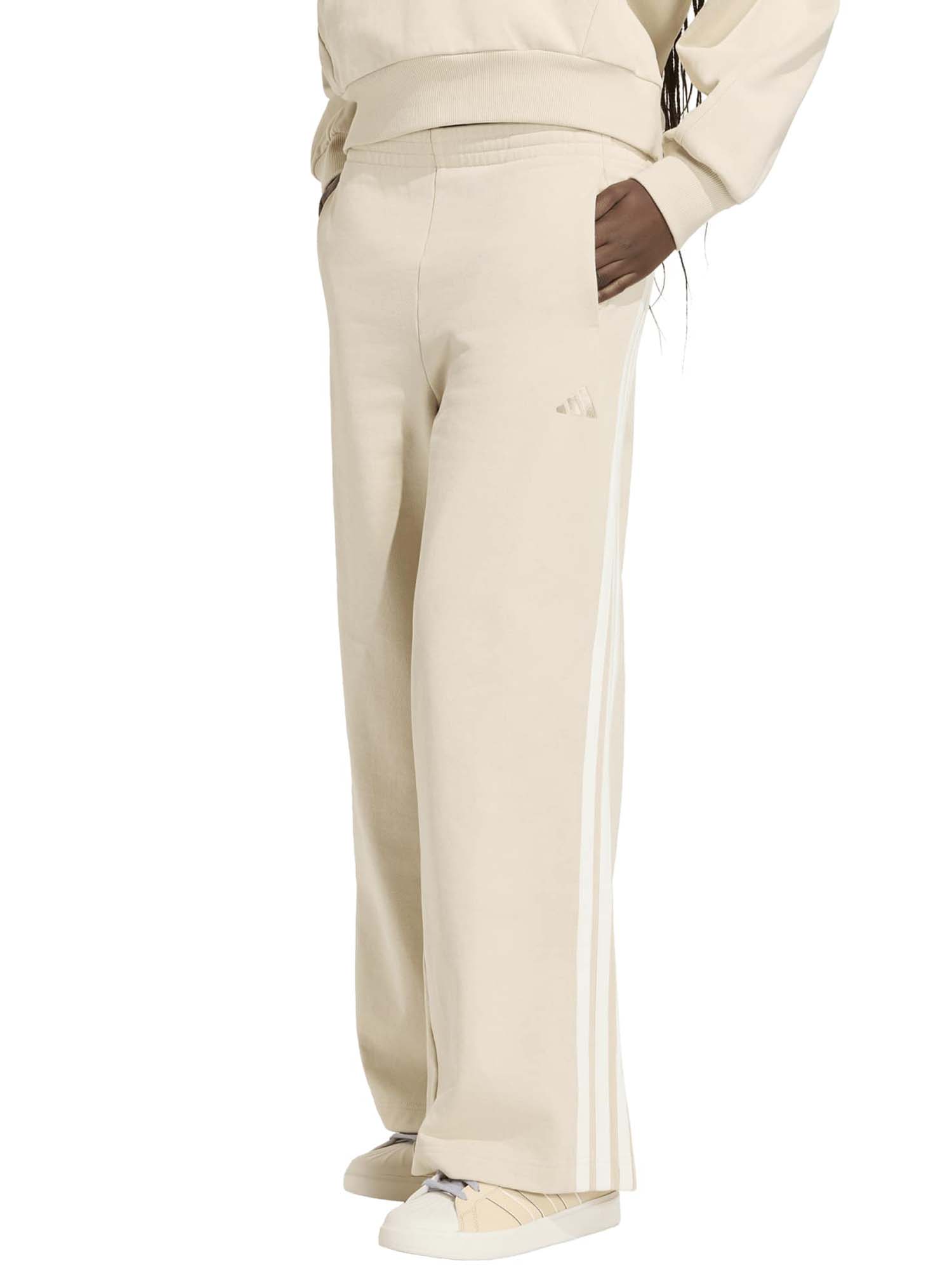 Pantaloni larghi donna Adidas 3-Stripes beige kit